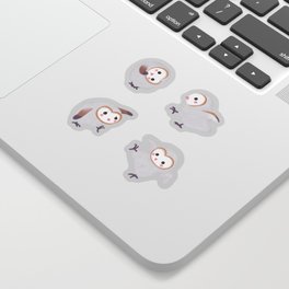Baby Barn Owls - dark Sticker