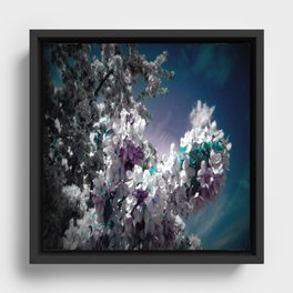 Flowers Purple & Teal Framed Canvas