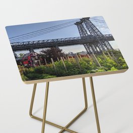 View of the Williamsburg Bridge from Domino Park, Brooklyn NY Side Table