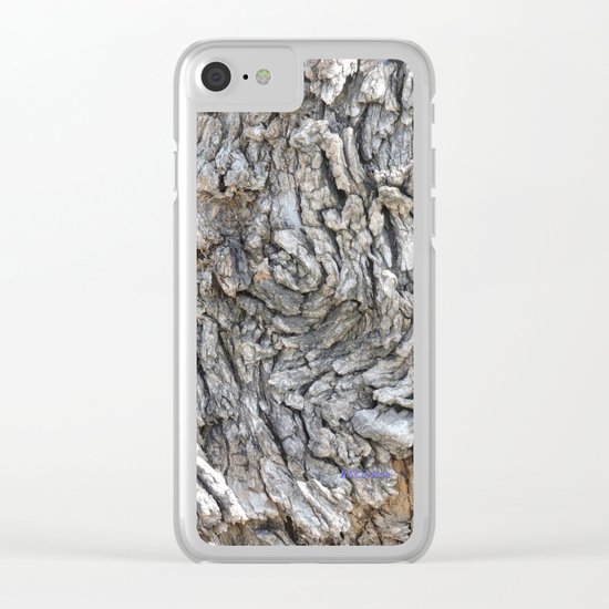 TEXTURES -- Blue Elderberry Bark Clear iPhone Case