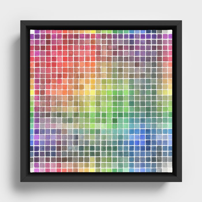Watercolor Color Chart Framed Canvas