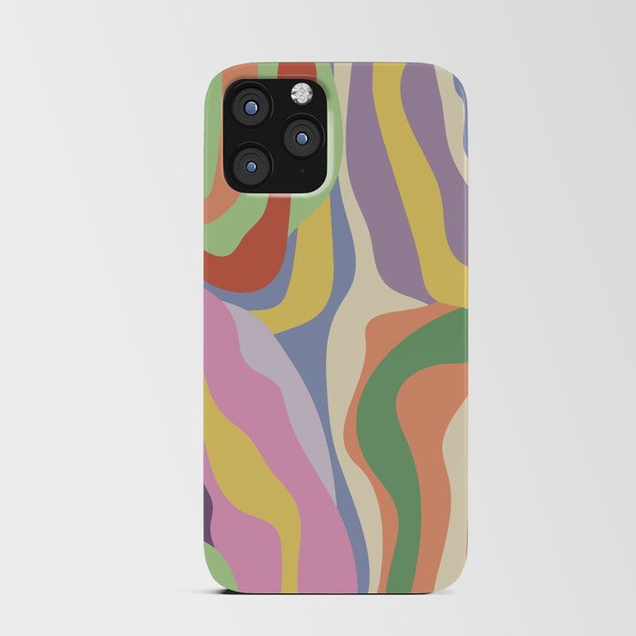 Retro Colorful Swirl Pattern iPhone Card Case
