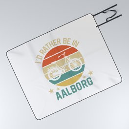 Aalborg I'd rather be in denmark. TShirt Bicycle Shirt Bike Gift Idea  Picnic Blanket
