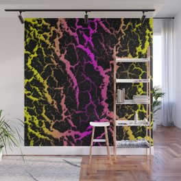 Cracked Space Lava - Yellow/Pink Wall Mural