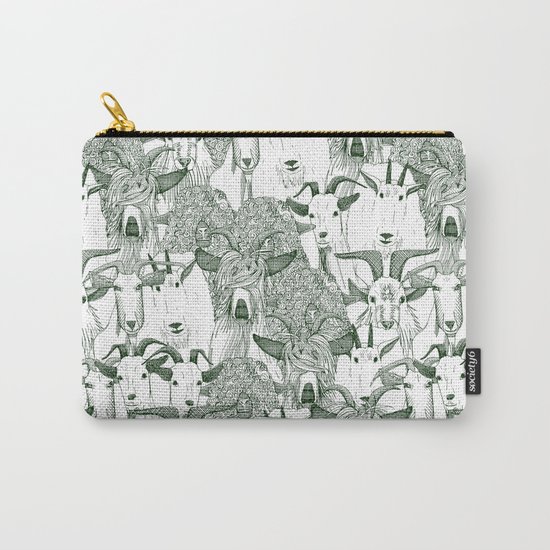 just goats dark green Carry-All Pouch