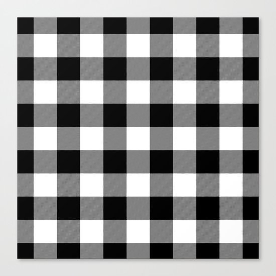 Gingham (Black/White) Canvas Print