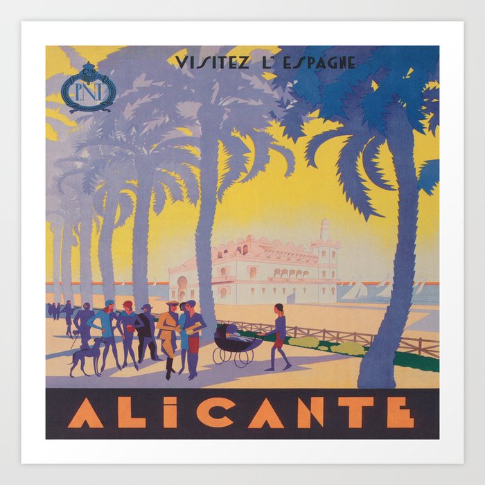 Alicante, Spain Vintage Travel Poster Art Print
