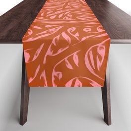 Summer Orange Saffron - Burnt Orange Color Abstract Botanical Nature Table Runner