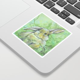 Bunny in the Grass Sticker