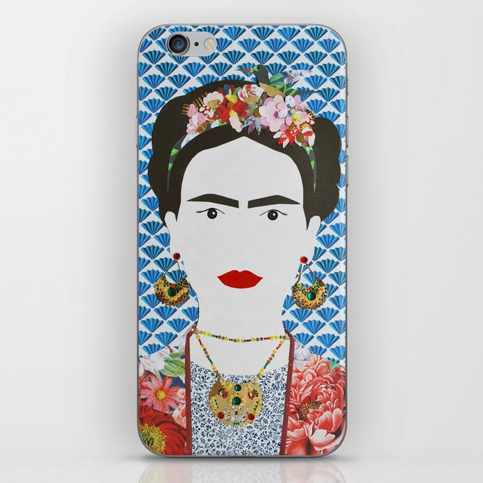 Frida Kahlo printed reproduction of an original papercraft illustration iPhone Skin