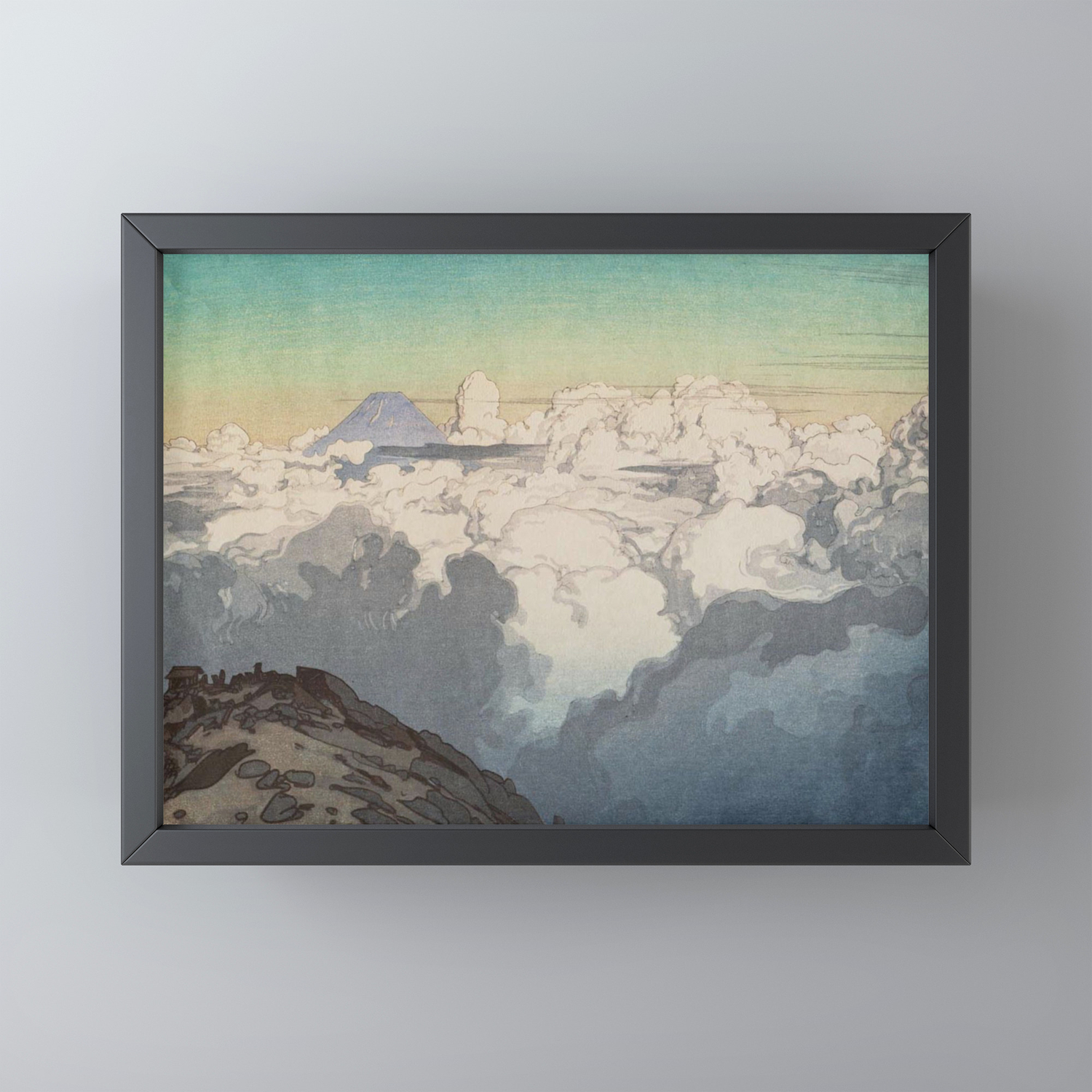 Hiroshi Yoshida From Komagatake Japanese Vintage Ukiyo E Woodblock Painting Framed Mini Art Print By Artexpressiondesign