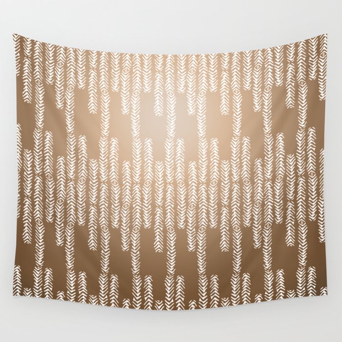 Eye of the Magpie tribal style pattern - gold Wall Tapestry