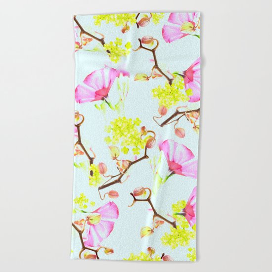 Spring flowers (floral) Beach Towel