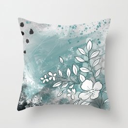 Flowers and spots design Throw Pillow