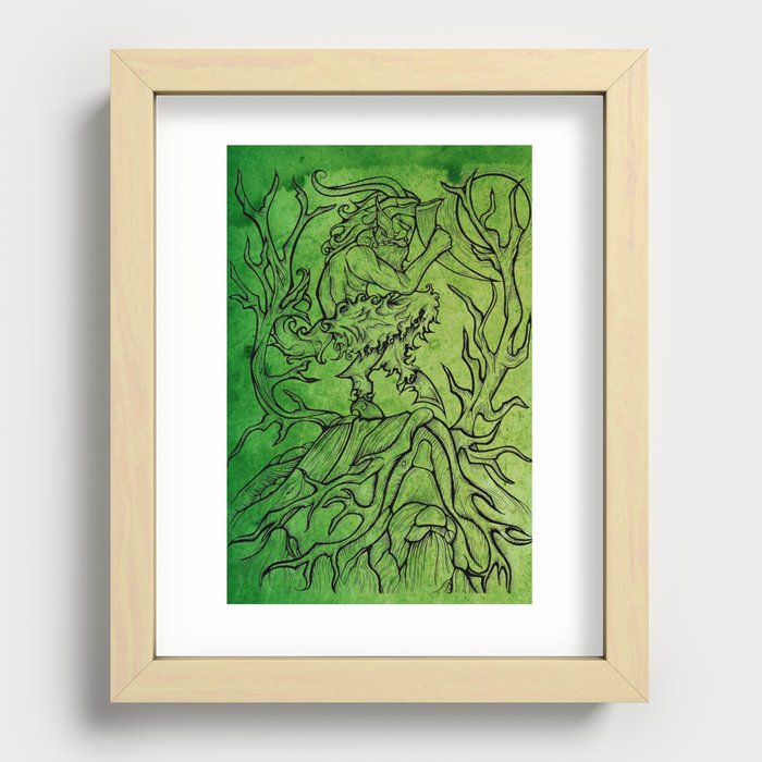 Dancing in the Wood - Green Edition Recessed Framed Print