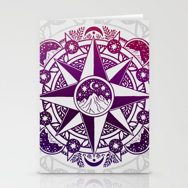 Journey to Moon Mountain | Purple & Magenta Ombré Stationery Cards
