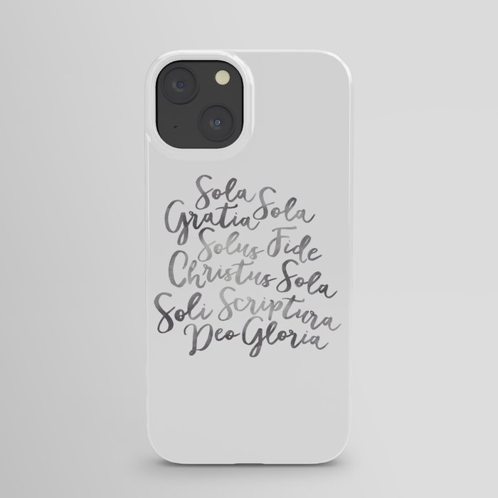 The Five Solas in Gray iPhone Case