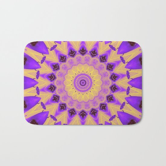 Bold Purple and Yellow Mandala Bath Mat