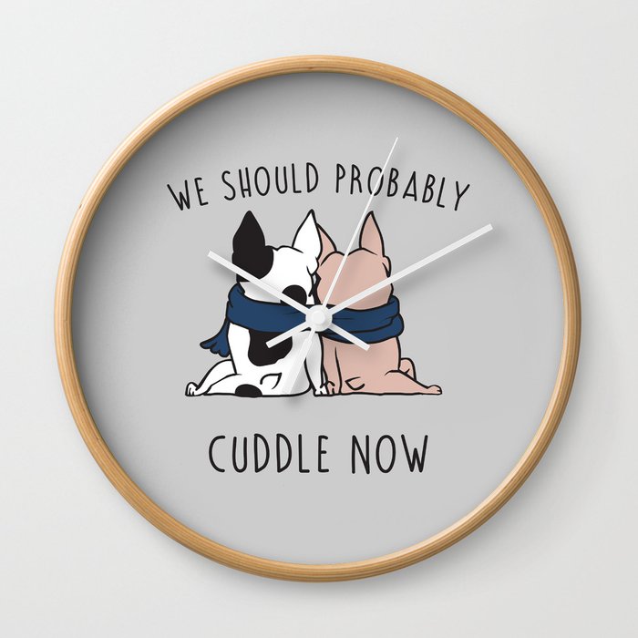 Cuddle Now Frenchie Wall Clock