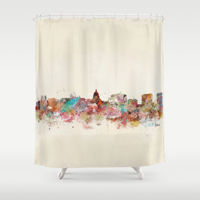 Madison Wisconsin Skyline Shower Curtain By Bribuckley Society6