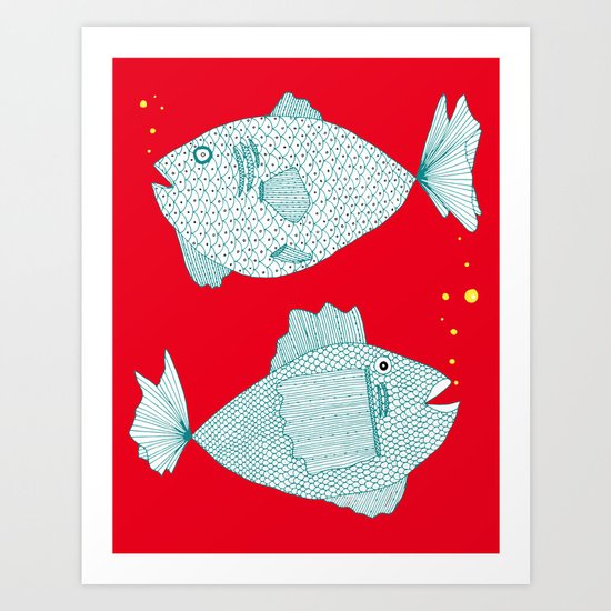 Two Old Fish Art Print