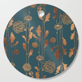 Art Deco Copper Flowers  Cutting Board