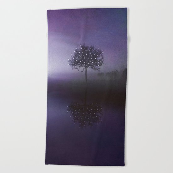 SOLITUDE IN TIME - PURPLE Beach Towel
