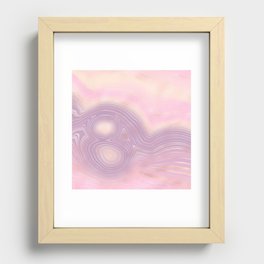 Muted Purple Pink Gold Agate Geode Luxury Recessed Framed Print