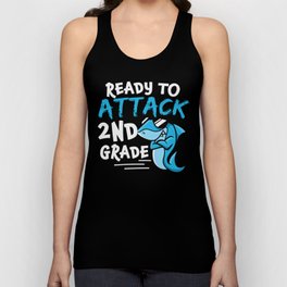 Ready To Attack 2nd Grade Shark Unisex Tank Top