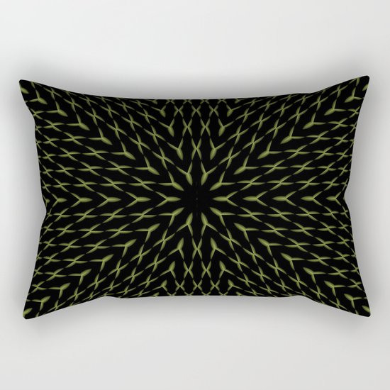PCT2 Fractal in Yellow on Black Rectangular Pillow