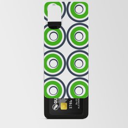 Skateboard Wheels Retro Modern in Kelly Green and Navy Blue Android Card Case