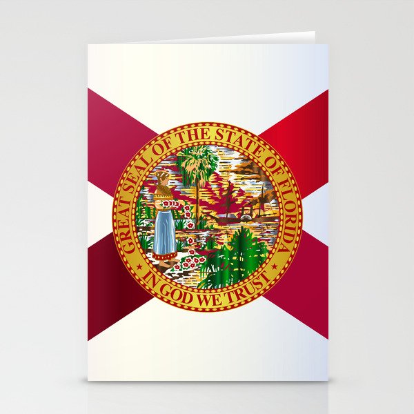 Florida State Metal Flag Stationery Cards by HomeStead Digital Society6