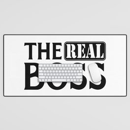 The Real Boss Funny Couples Quote Desk Mat