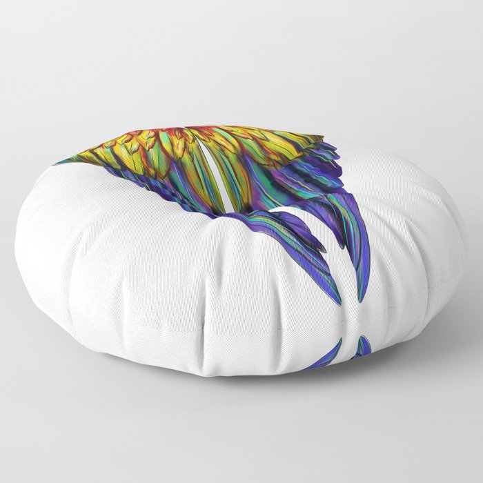 Macaw parrot wings. tropics.  Floor Pillow