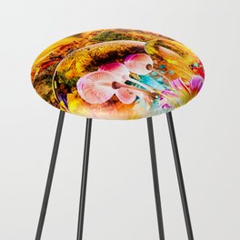 Outer World Forest Flowers Counter Stool