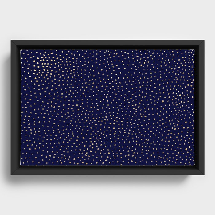 Dotted Gold & Midnight Framed Canvas