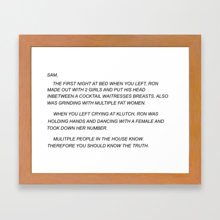 Sammi Sweetheart Letter Framed Art Print