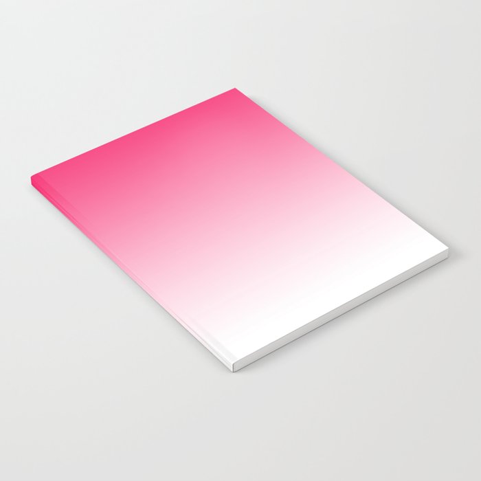 Modern Bright Simple Neon Pink White Color Ombre Gradient Notebook By Girlytrend Society6