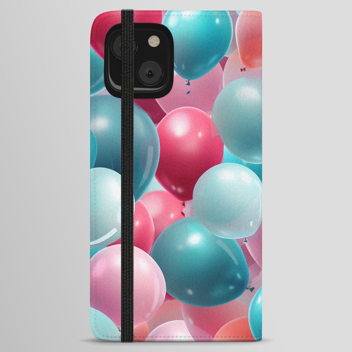 Pink blue balloons #9 iPhone Wallet Case
