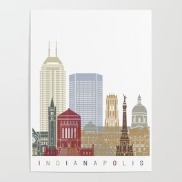 Indianapolis skyline poster Poster