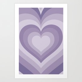 Pastel Lavender Concentric Hearts 90s Y2k Art Print