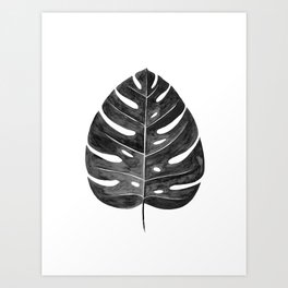 Monstera Leaf | Black and White Art Print
