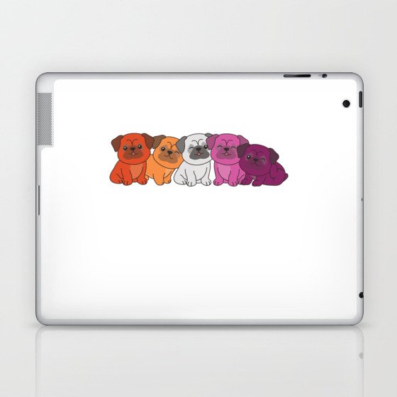 Lesbian Flag Pug Pride Lgbtq Cute Dogs Laptop & iPad Skin