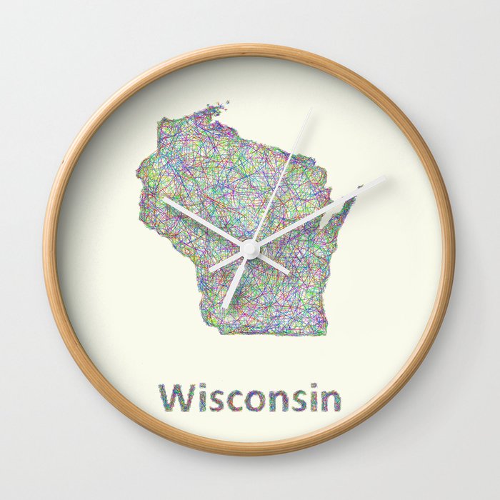 Wisconsin map Wall Clock