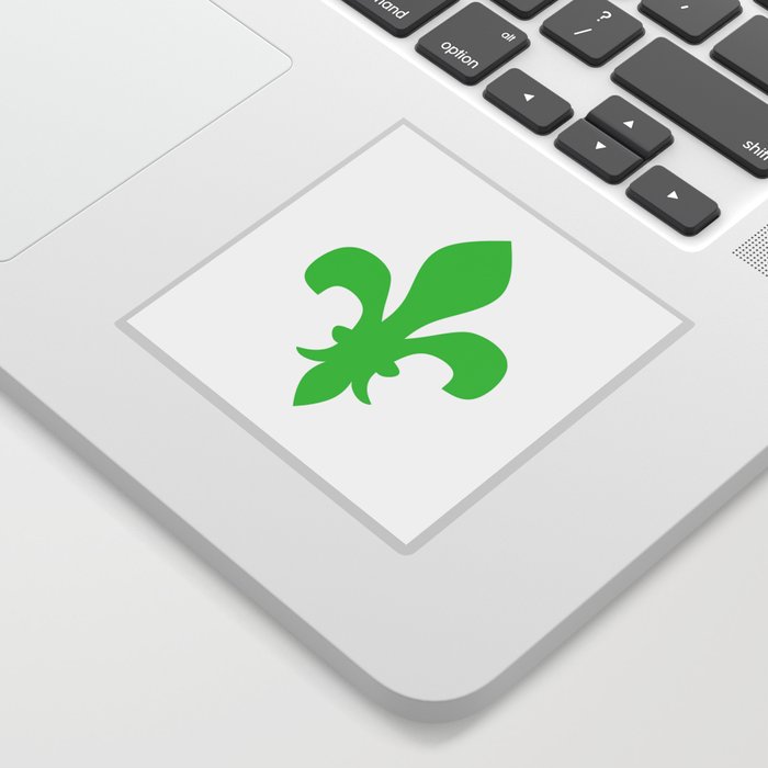 Fleur de Lis (Green & White) Sticker