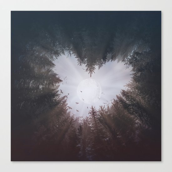 forest nature heart Canvas Print