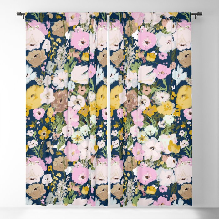Flower Stand - blue Blackout Curtain