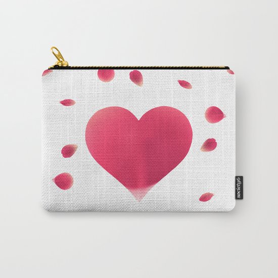Rose Petal Heart Carry-All Pouch