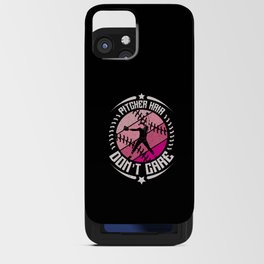 Pitcher Hair Don't Care Softball Girl iPhone Card Case
