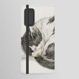Rolled up lying sleeping cat (1825) by Jean Bernard  Android Wallet Case